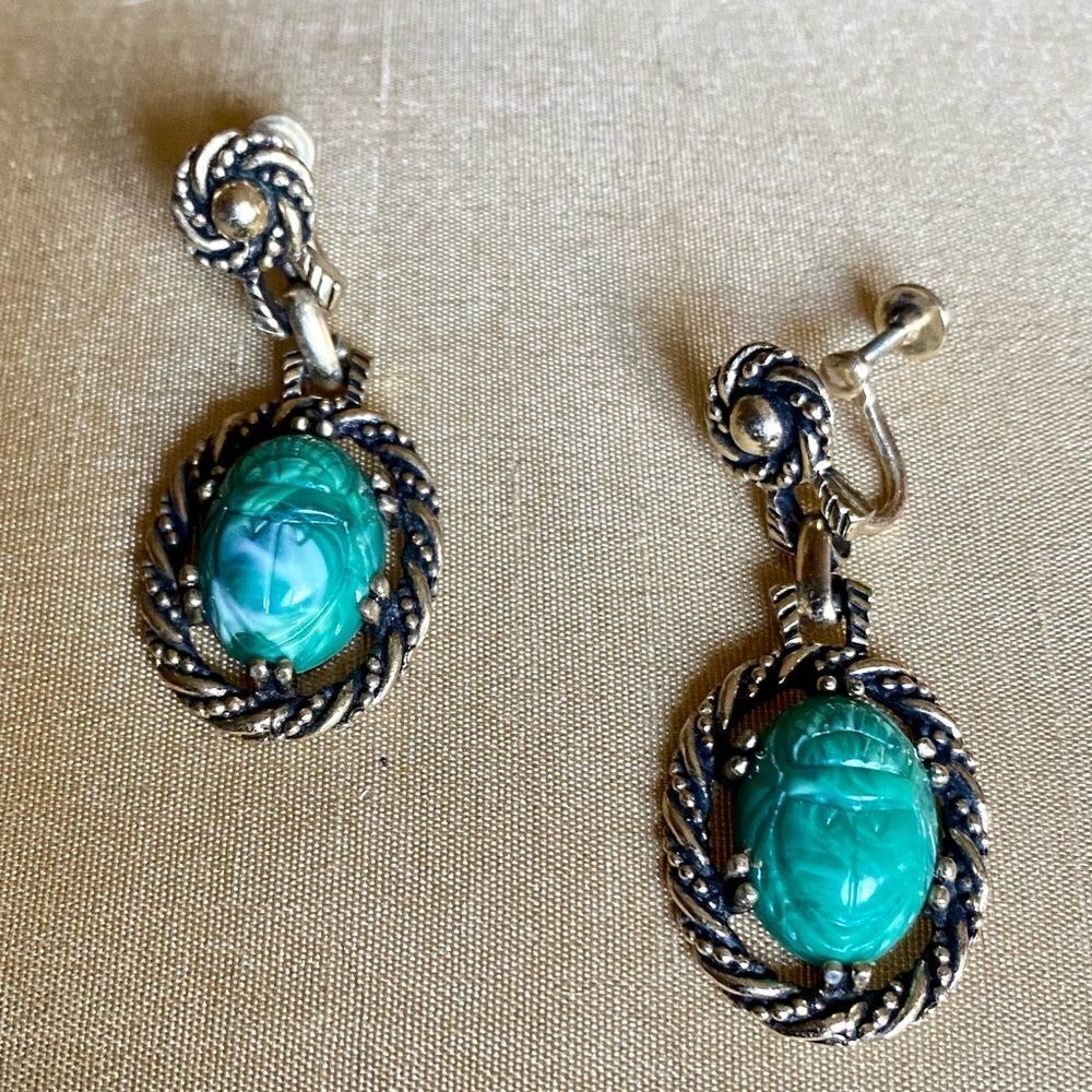 VINTAGE scarab earrings